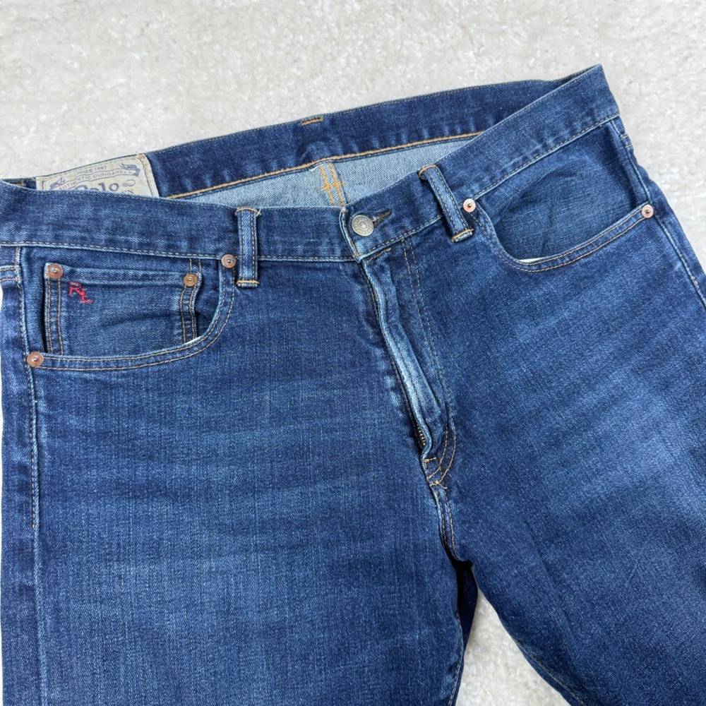 Polo Ralph Lauren Jeans Mens 36x32 Blue Varick Slim Straight Denim Pants